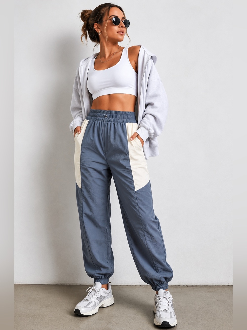 Fabletics Colorblock Nylon Jogger Pants Size Medium